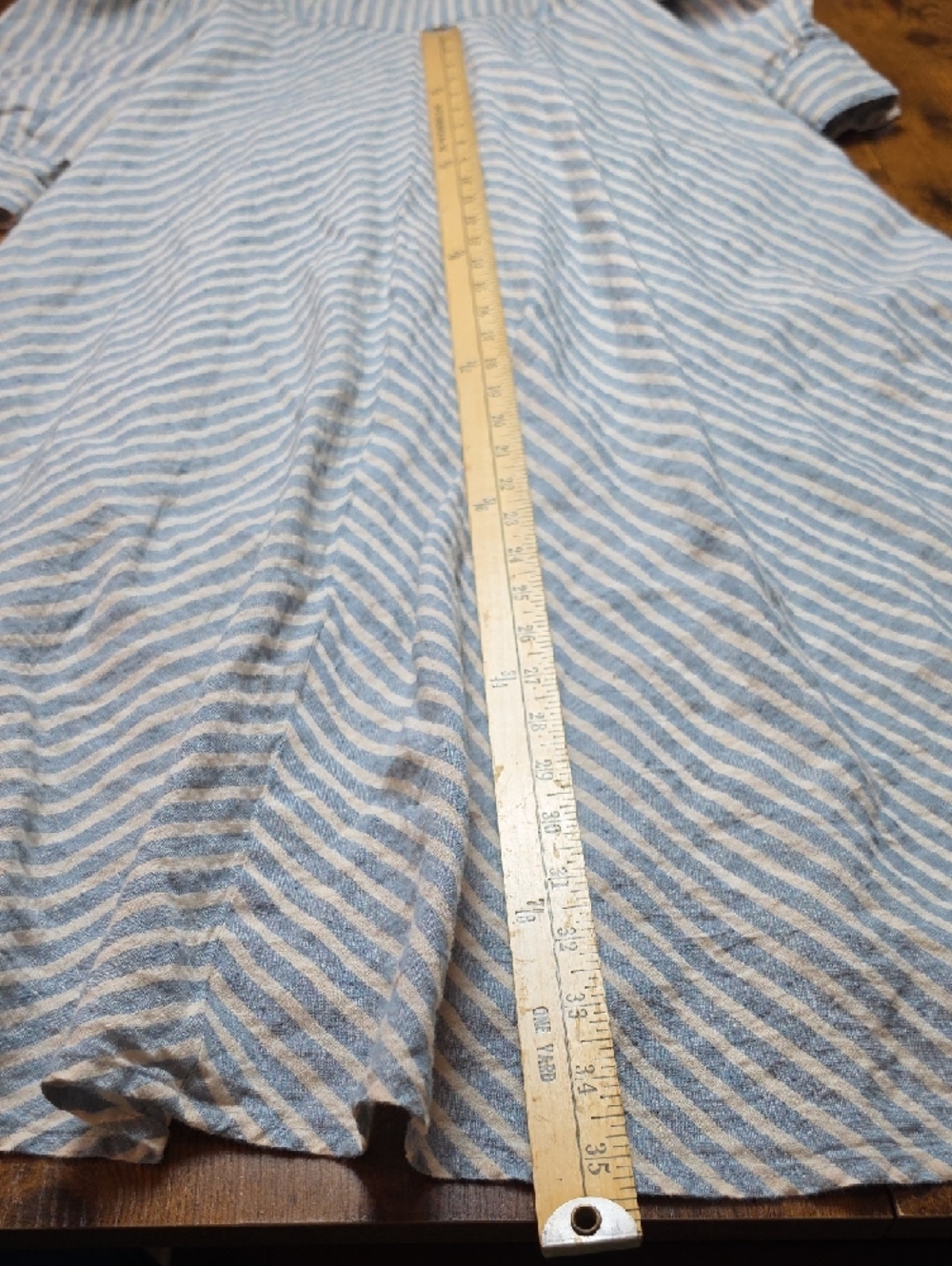 RALPH LAUREN | Blue White Stripe Logo Pocket Roll Tab Maxi Shirt Dress | 6 - Picture 12 of 12